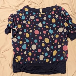 Multicolored Polka Dot Blouse